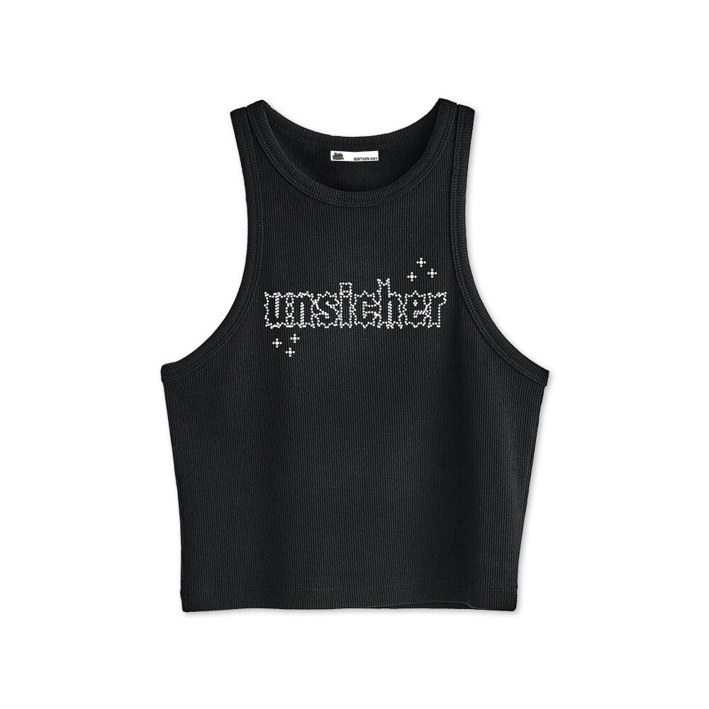 Nina Chuba - Croptop "unsicher" (mit Strass, cropped, schwarz)