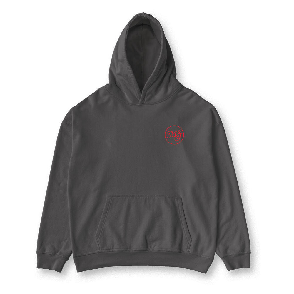 MAX&JOY: "ALLES LIEBE – Hoodie (red edition)" - dunkelgrau / unisex