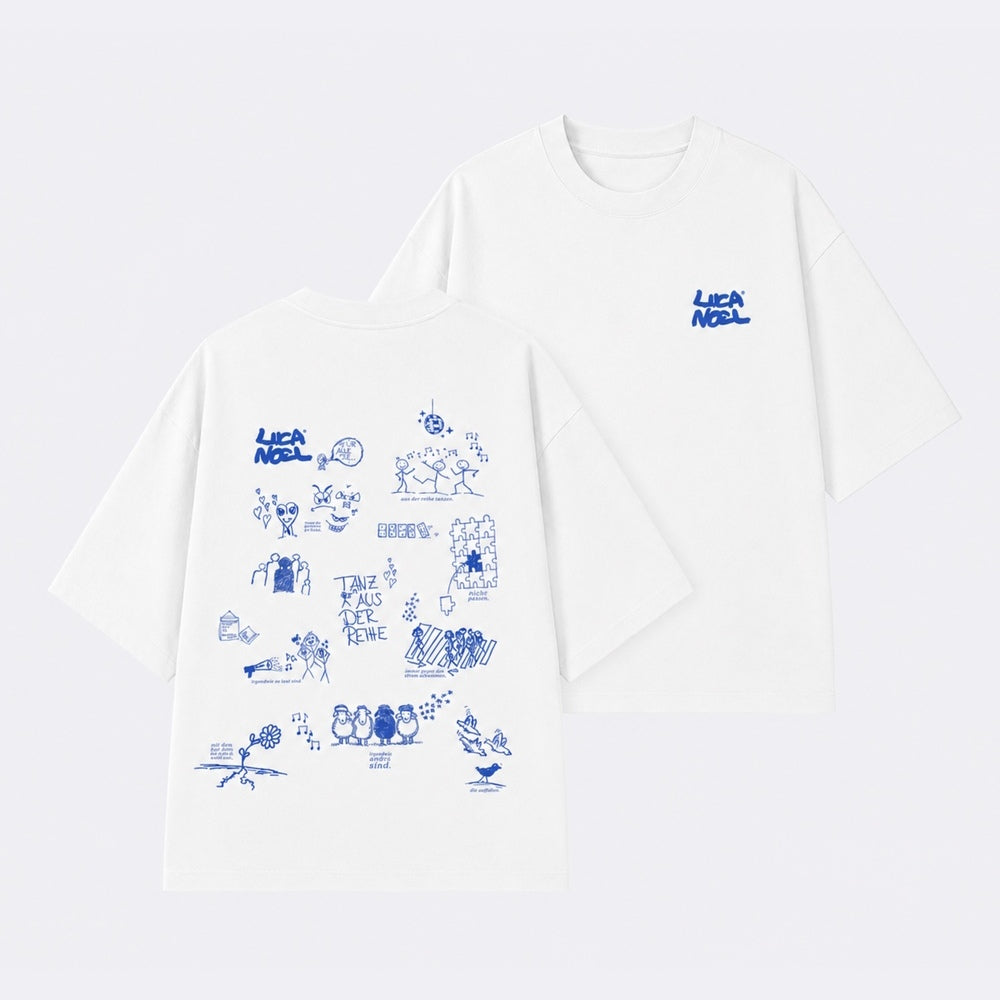 LUCA NOEL - „tanz aus der reihe.“ - T-Shirt, weiß