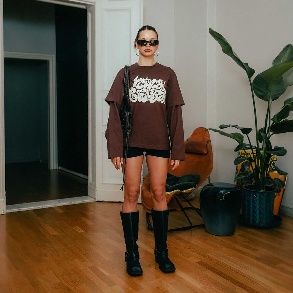 Nina Chuba - Double Layer Longsleeve, unisex, brown
